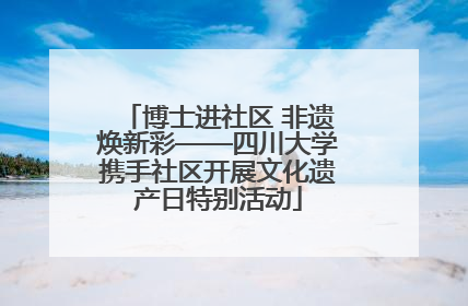 博士进社区 非遗焕新彩——四川大学携手社区开展文化遗产日特别活动