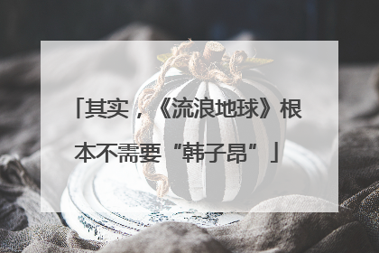 其实，《流浪地球》根本不需要“韩子昂”