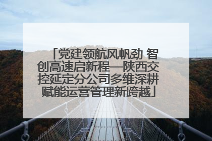 党建领航风帆劲 智创高速启新程—陕西交控延定分公司多维深耕赋能运营管理新跨越