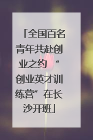全国百名青年共赴创业之约 “创业英才训练营”在长沙开班