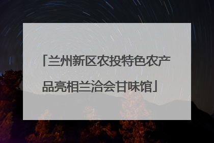 兰州新区农投特色农产品亮相兰洽会甘味馆