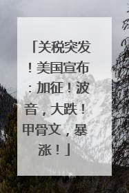 关税突发！美国宣布：加征！波音，大跌！甲骨文，暴涨！