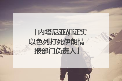 内塔尼亚胡证实以色列打死伊朗情报部门负责人