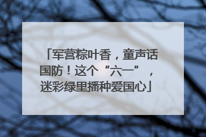 军营粽叶香，童声话国防！这个“六一”，迷彩绿里播种爱国心