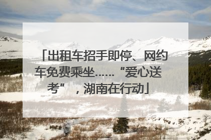 出租车招手即停、网约车免费乘坐……“爱心送考”，湖南在行动