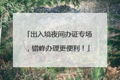 出入境夜间办证专场，错峰办理更便利！
