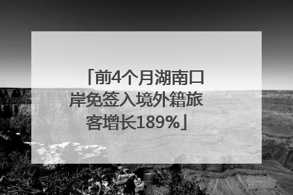 前4个月湖南口岸免签入境外籍旅客增长189%