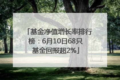 基金净值增长率排行榜：6月10日68只基金回报超2%