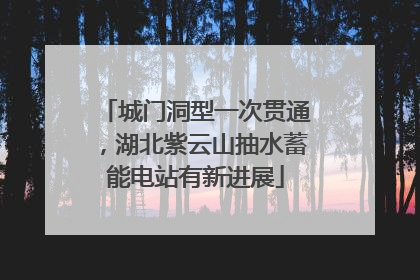 城门洞型一次贯通，湖北紫云山抽水蓄能电站有新进展