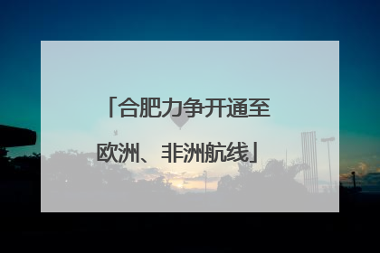 合肥力争开通至欧洲、非洲航线