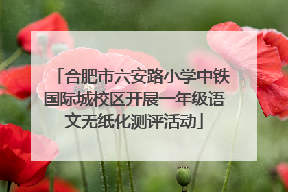 合肥市六安路小学中铁国际城校区开展一年级语文无纸化测评活动