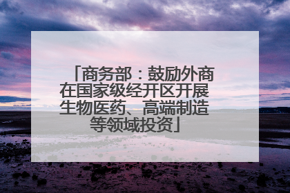 商务部：鼓励外商在国家级经开区开展生物医药、高端制造等领域投资