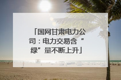 国网甘肃电力公司：电力交易含“绿”量不断上升