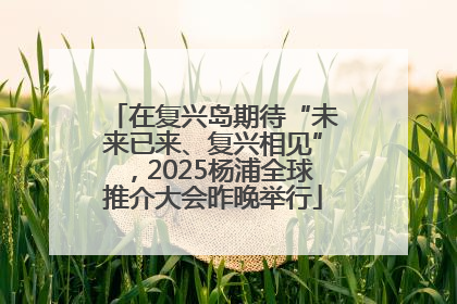 在复兴岛期待“未来已来、复兴相见”，2025杨浦全球推介大会昨晚举行