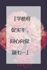 学榜样促实干，同心向党颂七一