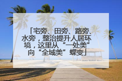 宅旁、田旁、路旁、水旁，整治提升人居环境，这里从“一处美”向“全域美”蝶变