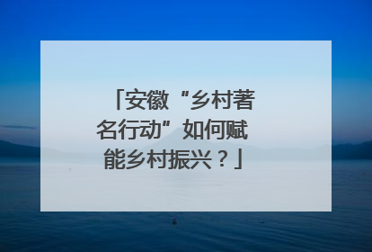 安徽“乡村著名行动”如何赋能乡村振兴？