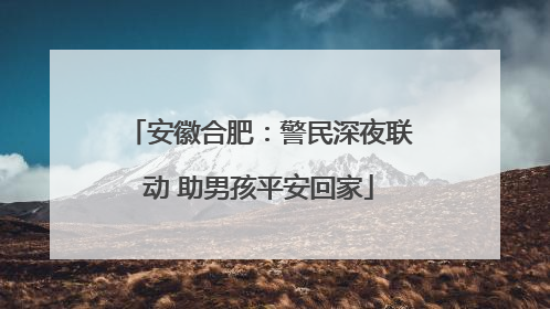 安徽合肥：警民深夜联动 助男孩平安回家