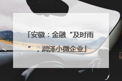 安徽：金融“及时雨”，润泽小微企业