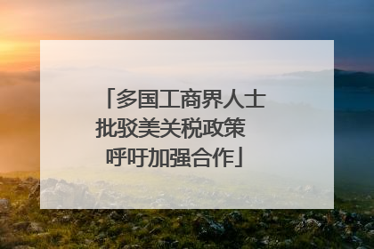 多国工商界人士批驳美关税政策 呼吁加强合作