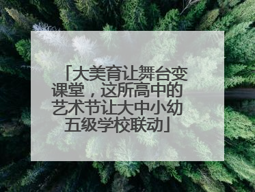 大美育让舞台变课堂，这所高中的艺术节让大中小幼五级学校联动