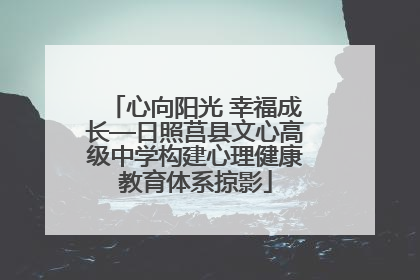 心向阳光 幸福成长—日照莒县文心高级中学构建心理健康教育体系掠影