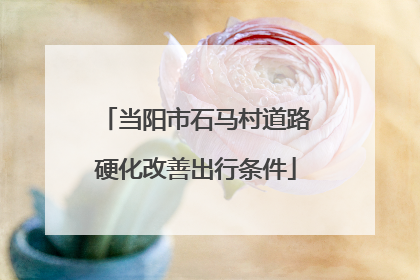当阳市石马村道路硬化改善出行条件