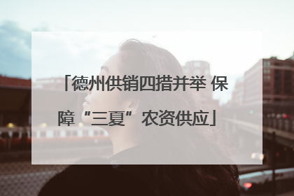 德州供销四措并举 保障“三夏”农资供应