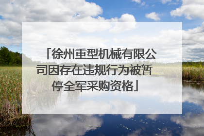 徐州重型机械有限公司因存在违规行为被暂停全军采购资格