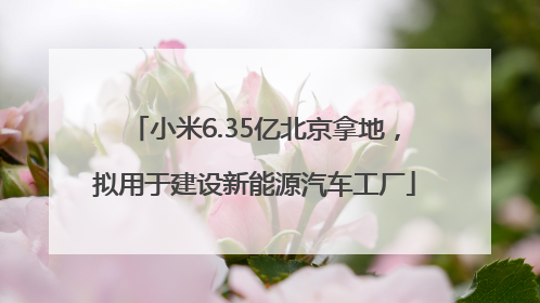小米6.35亿北京拿地，拟用于建设新能源汽车工厂
