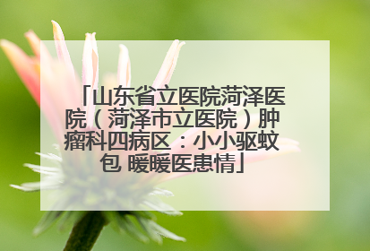 山东省立医院菏泽医院（菏泽市立医院）肿瘤科四病区：小小驱蚊包 暖暖医患情