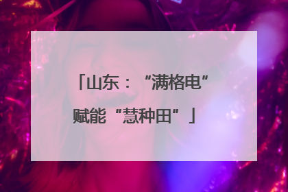 山东：“满格电”赋能“慧种田”