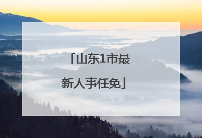 山东1市最新人事任免