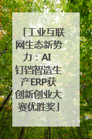 工业互联网生态新势力：AI 钉铛智造生产ERP获创新创业大赛优胜奖