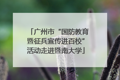 广州市“国防教育暨征兵宣传进百校”活动走进暨南大学