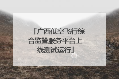 广西低空飞行综合监管服务平台上线测试运行