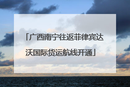 广西南宁往返菲律宾达沃国际货运航线开通