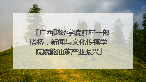 广西财经学院驻村干部搭桥，新闻与文化传播学院赋能油茶产业振兴