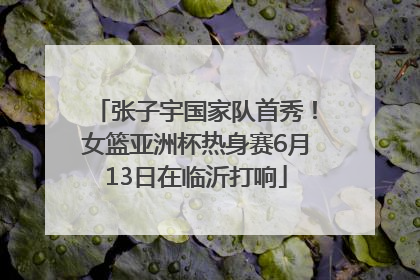 张子宇国家队首秀！女篮亚洲杯热身赛6月13日在临沂打响