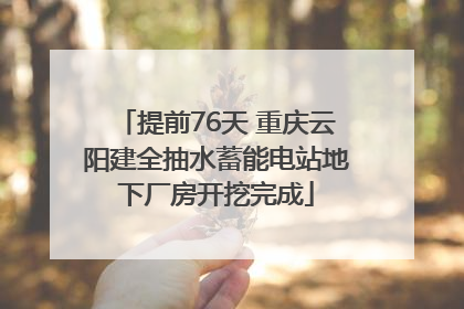 提前76天 重庆云阳建全抽水蓄能电站地下厂房开挖完成
