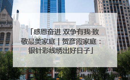 感恩奋进 双争有我·致敬最美家庭｜贺彦霞家庭：银针彩线绣出好日子