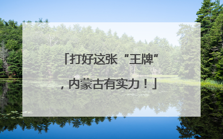 打好这张“王牌”，内蒙古有实力！