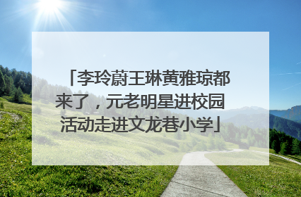 李玲蔚王琳黄雅琼都来了，元老明星进校园活动走进文龙巷小学