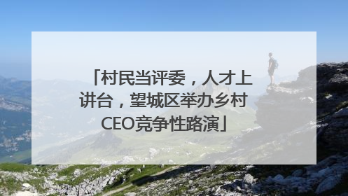 村民当评委，人才上讲台，望城区举办乡村CEO竞争性路演