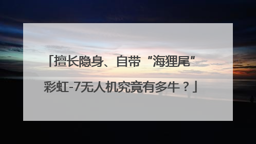 擅长隐身、自带“海狸尾” 彩虹-7无人机究竟有多牛？