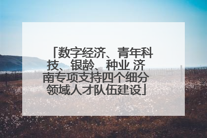 数字经济、青年科技、银龄、种业 济南专项支持四个细分领域人才队伍建设
