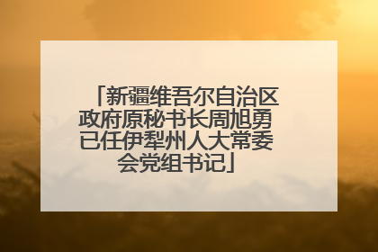 新疆维吾尔自治区政府原秘书长周旭勇已任伊犁州人大常委会党组书记