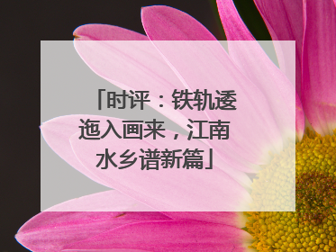 时评：铁轨逶迤入画来，江南水乡谱新篇