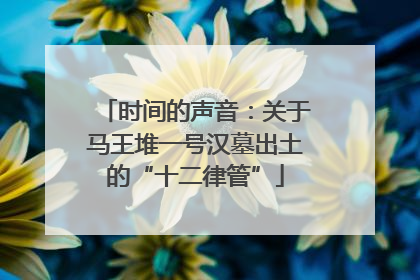 时间的声音：关于马王堆一号汉墓出土的“十二律管”