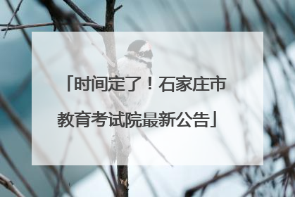 时间定了！石家庄市教育考试院最新公告
